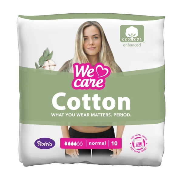 Violeta We Care Cotton normal higijenski ulošci, 10 kom