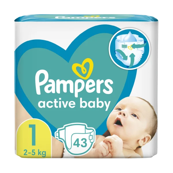 Pampers Active baby pelene veličina 1 (2-5 kg) 43 kom
