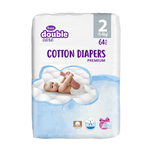 Violeta Air Dry pelene Mini Premium Cotton, 3-6 kg, 64 kom
