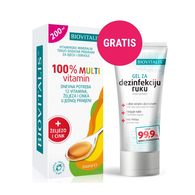 BIOVITALIS 100% Multivitamin + gel za dezinfekciju gratis