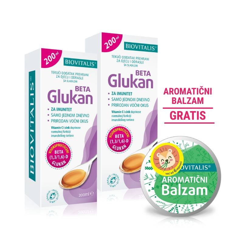 BIOVITALIS Beta Glukan DUO + Aromatični balzam GRATIS
