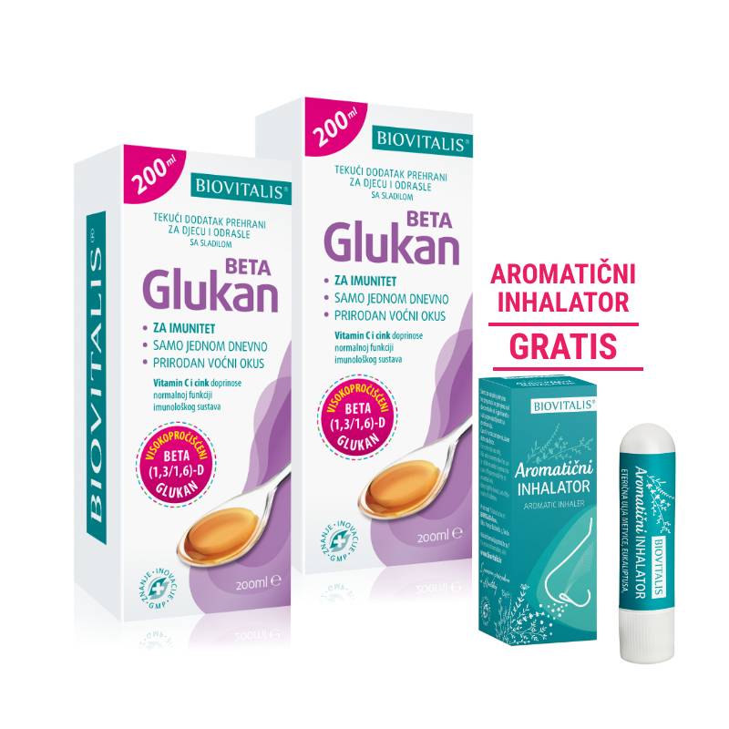 BIOVITALIS Beta Glukan DUO + Aromatični inhalator GRATIS