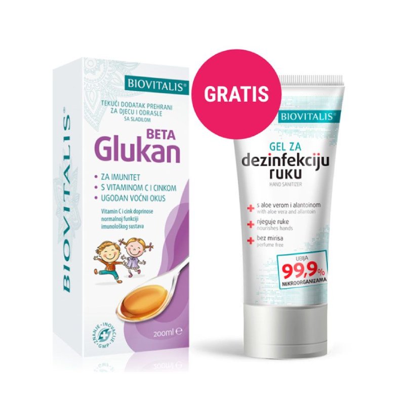 BIOVITALIS Beta glukan + gel za dezinfekciju gratis