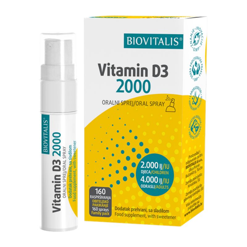 BIOVITALIS Vitamin D3 2000 oralni sprej