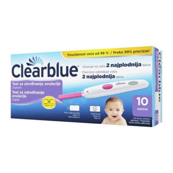 Clearblue ovulacijski digitalni test 10 trakica + 1 čitač 1