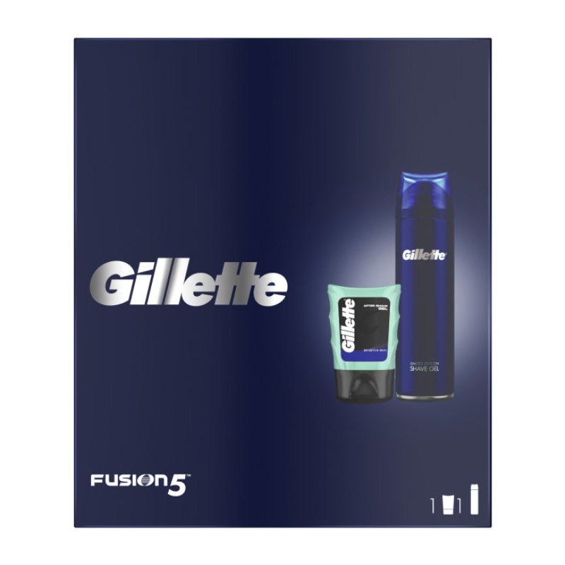 Gillette poklon paket Fusion ultra sensitive gel za brijanje + balzam poslije brijanja