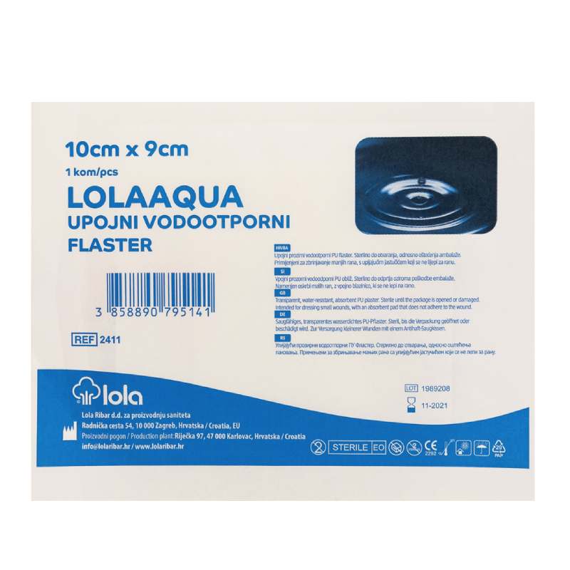 Lolaaqua sterilni flaster 10 cm x 9 cm