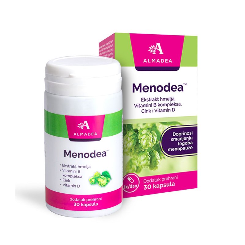 Menodea kapsule - dodatak prehrani sadrže hmelj koji doprinosi smanjenju tegoba menopauze 30 kapsula