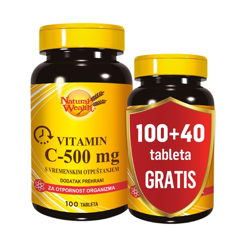 Natural Wealth C-500 mg s vremenskim otpuštanjem + 40 tableta gratis