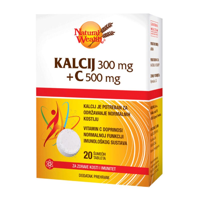 Natural Wealth Kalcij 300 mg + C 500 mg šumeće tablete 20 komada
