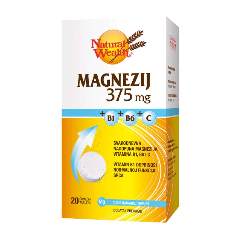 Natural Wealth Magnezij 375 mg +B1+B6+C šumeće tablete