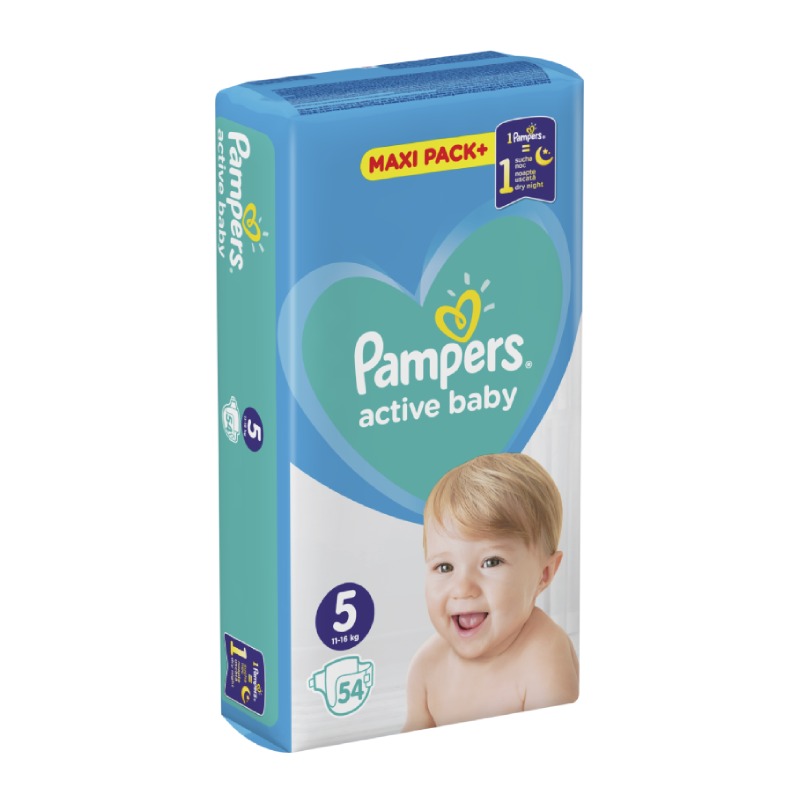 Pampers pelene Active baby veličina 5 (11-16 kg) maxi pack 54 komada