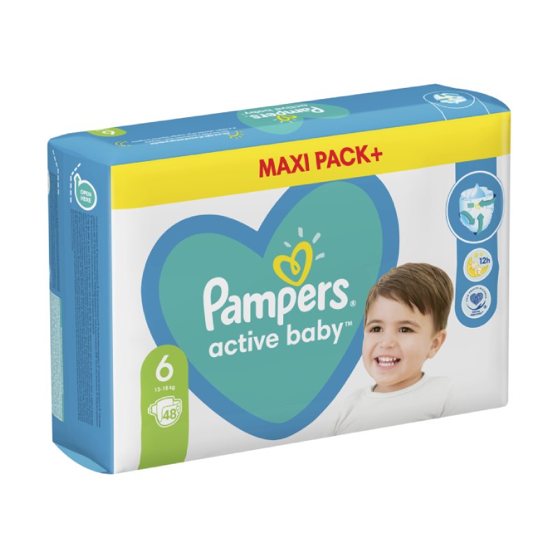 Pampers pelene Active baby veličina 6 (13-18 kg) maxi pack 48 komada 2 nova slika