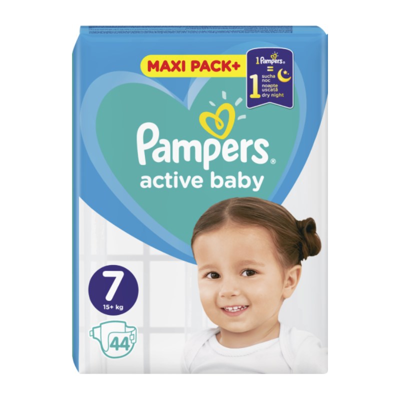 Pampers pelene Active baby veličina 7 (15+ kg) maxi pack 44 komada
