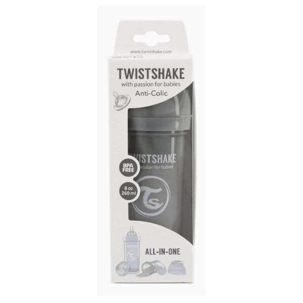 Twistshake Anti-Colic bočica za bebe 260 ml pastel siva 4