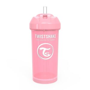 Twistshake bočica sa slamkom 360 ml 6+m pastel roza 1