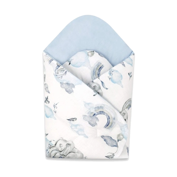 MimiNu jastuk dekica za novorođenče Slon i oblak plavi