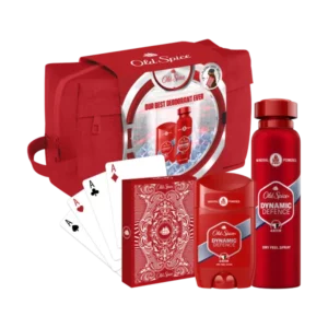 Old Spice Mineral Vault poklon paket toaletna torbica + dezodorans u stiku + dezodorans u spreju + igraće karte