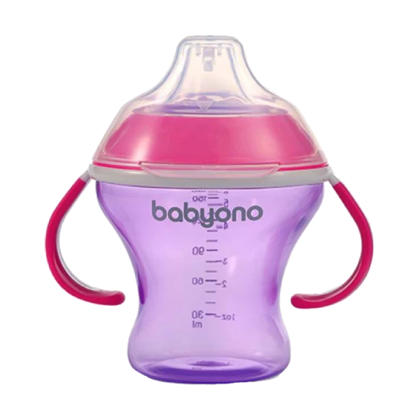 BabyOno neprolijevajuća čaša Natural 180 ml ljubičasta