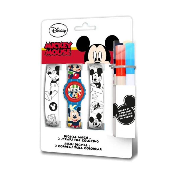 Disney Mickey dječji digitalni sat sa remenima za bojanje