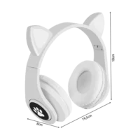 Malatec bijele bežične slušalice s mačjim ušima 3