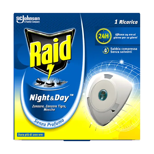 Raid® Night&Day punjenje za električni aparatić protiv komaraca i tigrastih komaraca