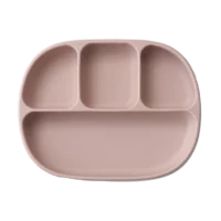 InterBaby silikonski tanjur s poklopcem roza