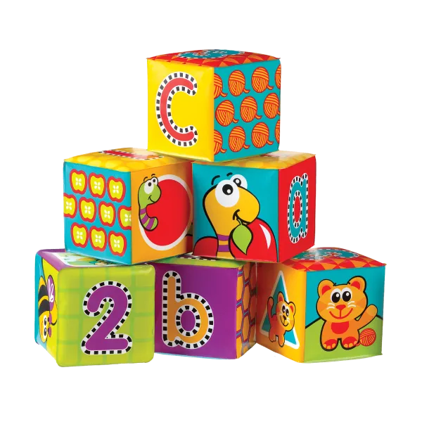 Playgro mekane kocke brojevi, boje, oblici 6 kom