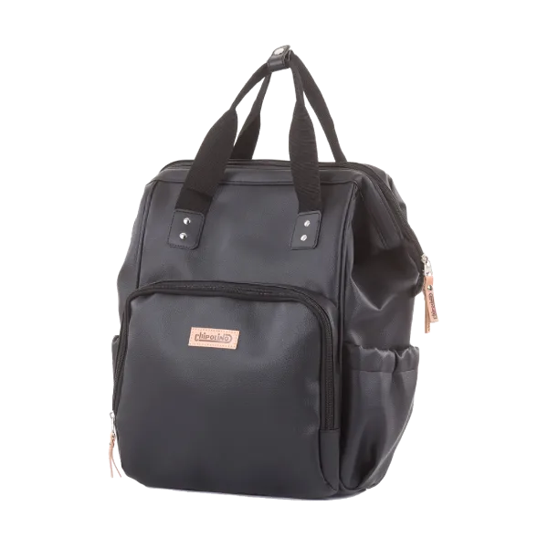 Chipolino torba - ruksak za kolica Black Leather