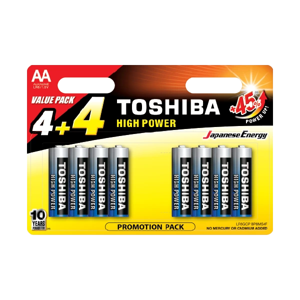 Toshiba Hight Power alkalne baterije LR06 AA 4+4