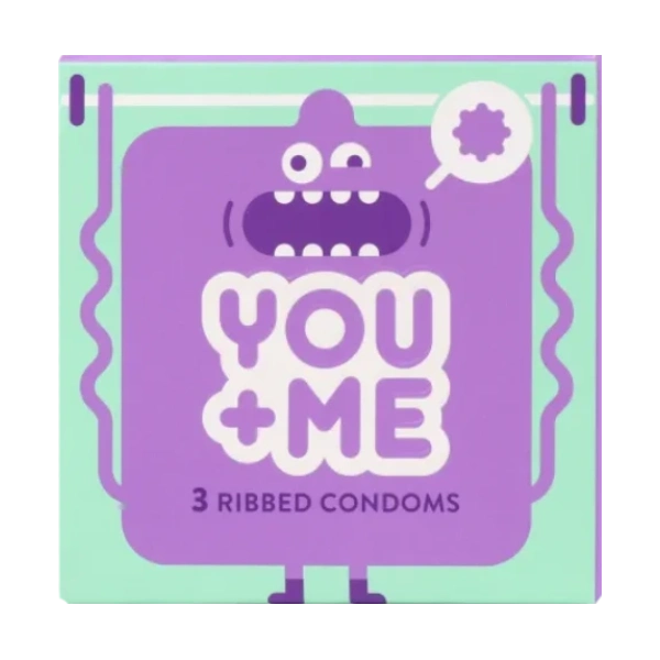 You&Me Ribbed rebrasti prezervativ 3 komada nova slika