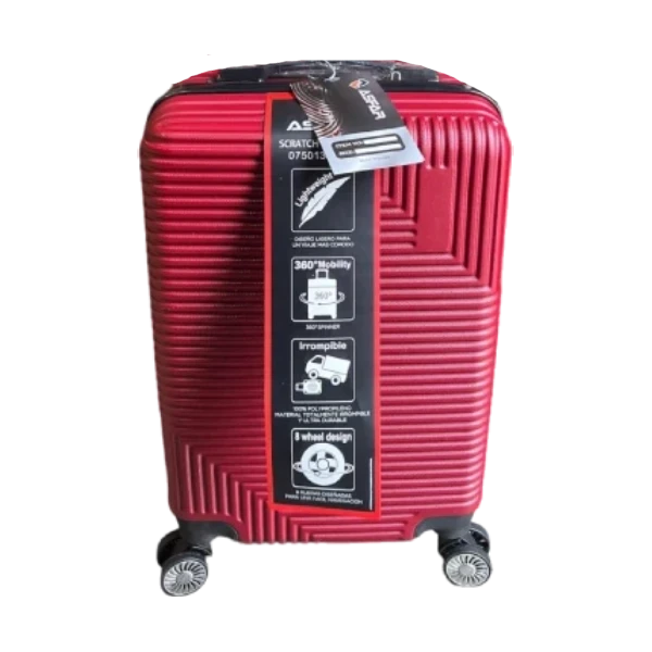 Aspar ABS čvrsti putni kofer veličina crvena 1